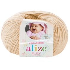 Пряжа Alize Baby Wool, 40 % шерсть, 40 % акрил, 20 % бамбук, 50 г, 175 м, 10 шт., 310 медовый