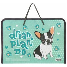 Папка для труда с ручками пифагор А4, пластик, молния вокруг, органайзер, "Bulldog", 270157