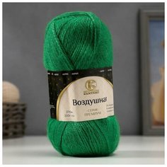Пряжа "Воздушная" 25%меринос. шерсть, 25%шерсть, 50%акрил 370м/100гр (044 трава) нет бренда