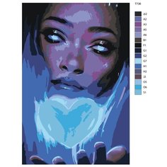 Картина по номерам Т736 "Голубое сердце" 40х60 Brushes Paints