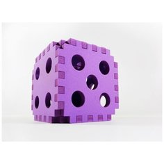 Кубик крупный мягкий фиолетовый / Мягкий пазл для детей Правильные игры
