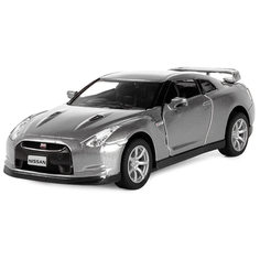 Металлическая машинка Kinsmart 1:36 "2009 Nissan GT-R R35" KT5340D инерционная / Светло-серый