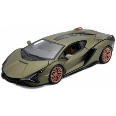 Bburago Машинка металлическая Lamborghini Sián FKP 37, 1:24, оливковая