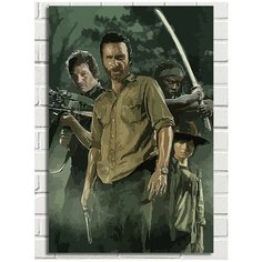 Картина по номерам Сериал Ходячие мертвецы (Рик, Ниган, Дэрил) - 7211 В 60x40