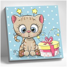 Картины мозаикой счастливый котенок (19 цветов) 20*20 см Molly