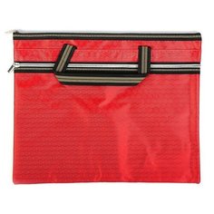 Портфель с 1 отделением Calligrata А4, текстиль на молнии с ручками, с карманом, красный