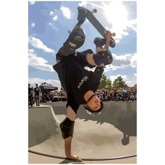 Картина по номерам на холсте спорт скейтбординг - 508 40X60