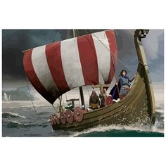 Картина по номерам на холсте Сканидинавская мифология Дракар Море - 6606 Г 60x40