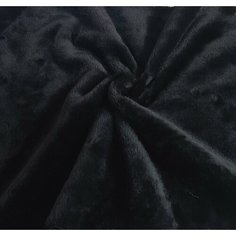 Ткань Мех искусственный чёрный с ворсом 9 мм для шитья игрушек и рукоделия, И-83, отрез, отрез 48x50 см КиКТойс