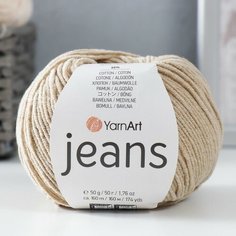 YarnArt Пряжа "Jeans" 55% хлопок, 45% акрил 160м/50гр (48 бежевый)
