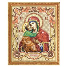 Алмазная мозаика Икона Божией матери Владимирская 19x24 М-211 Flamingo