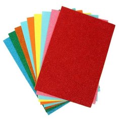 Набор «Пенка с блёстками», формат А4, 10 листов, 10 цветов, толщина 2 мм Calligrata