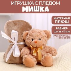 Мягкая игрушка с пледом «Мишутка» нет бренда