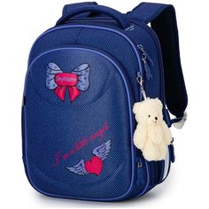 Школьный рюкзак/ ранец с анатомической спинкой для девочки/ для начальной школы SkyName 6035 + брелок мишка
