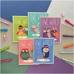 Тетрадь общая Альт, А5 (165 х 203 мм), "CUTE OWLS" 48 л, клетка, Арт. 7-48-1161, обложка в ассортименте