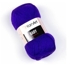 Пряжа для вязания YarnArt Baby (ЯрнАрт Беби) - 2 мотка 203 фиолетовый, гипоаллергенная для детских изделий, 100% акрил, 150м/50г