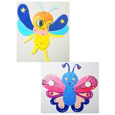 Color kit/ Фигуры для кукольного театра/ Забавные фигурки Бабочка и пчелка 33х24 SX-DH 526