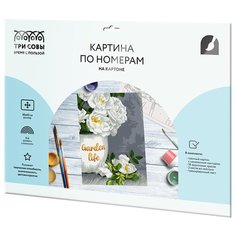 ТРИ СОВЫ картина по номерам Садовые цветы, 40 х 30 см