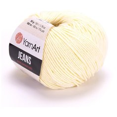Пряжа YarnArt Jeans, 55 % хлопок, 45 % акрил, 50 г, 160 м, 2 шт., 86 сливочный