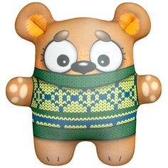 Мягкая игрушка-антистресс Штучки, к которым тянутся ручки Мишка в жилетке, зеленый