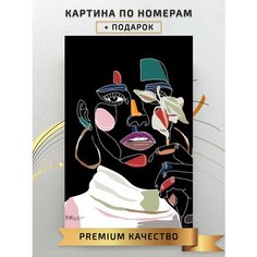 Картина по номерам Девушка с цветком / Girl with a flower холст на подрамнике 40*60