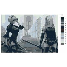Картина по номерам V-161 "Игра Nier Automata. 2B и A2" 60х90 Brushes Paints