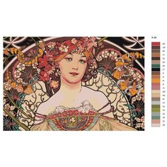 Картина по номерам X-94 "Репродукция картины Альфонс Муха" 60x90 Brushes Paints