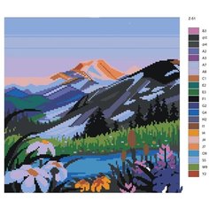 Картина по номерам Z51 "Горы", 80x80 см Brushes Paints