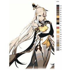 Картина по номерам S161 "Компьютерная игра - Genshin Impact (Геншин Импакт). Нин Гуан" 40x60 Brushes Paints