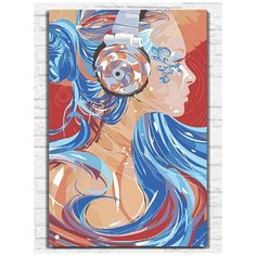Картина по номерам на холсте девушка с наушниками - 11356 В 60x40