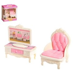 Набор мебели для кукол «Уют-6» , телевизор и кресло Noname