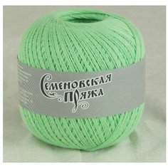 Пряжа Семеновская пряжа HIT max хит макс светло-зеленый 100% лопок 2х100г/590м