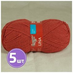 Пряжа Семеновская пряжа Lina (12466), темный коралл, 5 шт. по 100 г