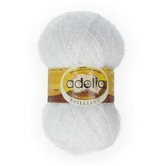 Пряжа Adelia BRILLIANT (01), белый, 10 шт. по 50 г