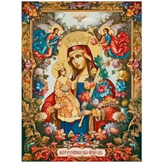 Картина по номерам на холсте икона Божьей матери (Неувядаемый цвет) - 8790 В 30x40