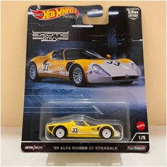 Детская Машинка 1:64 Hot Wheels Premium Редкая модель 69 ALFA ROMEO 33 STRADALE из серии EXOTIC ENVY