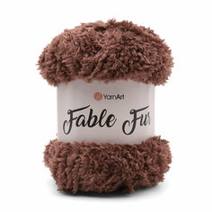 Пряжа для вязания YarnArt Fable Fur, 100г, 100м (100% микрополиэстер) (986 кофейный), 5 мотков