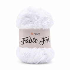 Пряжа для вязания YarnArt Fable Fur, 100г, 100м (100% микрополиэстер) (965 белоснежный), 5 мотков