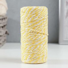Пряжа 100% целлюлоза "Softino Raffia Color Melange" кручёная, жёлтая 100м ±2м 87 гр, 1шт