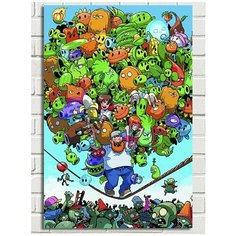 Картина по номерам игра Plants vs Zombie (Растения против зомби) - 8616 В 60x40