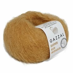Пряжа GAZZAL SUPER KID MOHAIR (Gazzal), охра - 64423, 47% супер кидмохер, 31% тонк. мерин. шерсть супервош, 22% полиамид, 6 мотков, 25 г, 237 м.