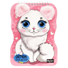 Скетчбук Проф-Пресс MyArt Кошечка 15 х 21 см, 100 г/м², 40 л. розовый