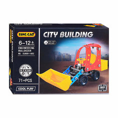 Конструктор металлический детский винтовой "Бульдозер" Oubaoloon SJ699-140C (71 деталь) в коробке