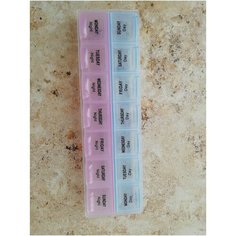 Контейнер для таблеток, бисера и мелочей 21*6*1,5см 2 ряда 14 ячеек Китай