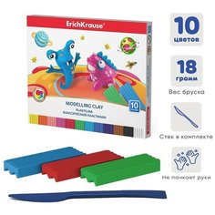Пластилин 10 цветов, ErichKrause Cosmic Monsters, премиум, со стеком, 180 г Gold Market