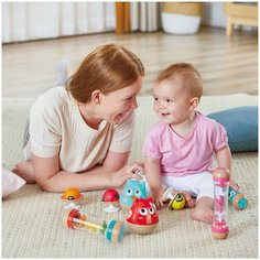 Музыкальный набор развивающих игрушек-погремушек на присосках "Бабочка, пчела, божья коровка", набор из 3шт Hape