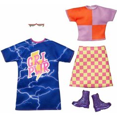 Одежда для кукол Одежда и аксессуары для куклы Барби, два комплекта Barbie Girl Power Mattel