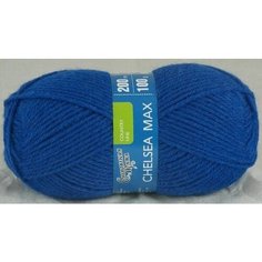 Пряжа Семеновская Chelsea Max, 50% шерсть английский кроссбред, 50% акрил, цвет 180 василек, 4 шт в упаковке