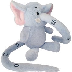 Мягкая игрушка Голубой слоник ростомер с розовыми ушками 30 см Shop Plus