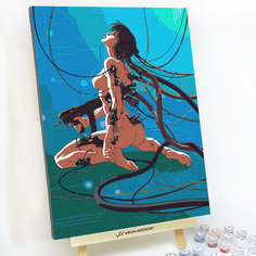 Картина по номерам, холст на подрамнике - Девушка Призрак в Доспехах RED Panda